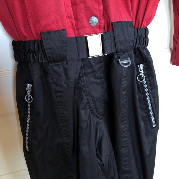 VTG 80s Inside Edge Mens S (Womens L) One Piece Snow Suit Red Black Retro Ski - Picture 3 of 13